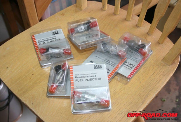 Each individual injector is packaged separately from Summit Racing, in case only one or two are needed to correct the problem. We decided to replace all of them at one time.