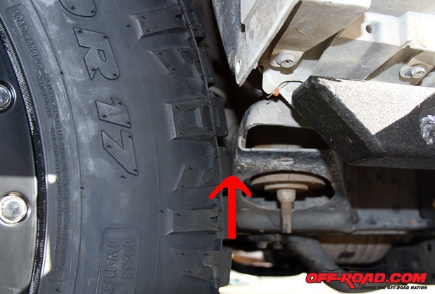 Even with our lift, the oversized Nitto tires come very close to the body. SoCal SuperTrucks makes a body mount plate that fits the same Prado 120 vehicles such as the 4Runner, Tacoma and FJ Cruiser, and it will install in place of the section that will be cut to create more space for the tires.