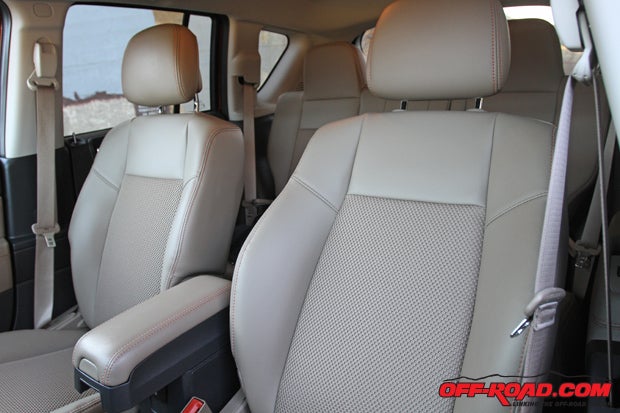 The sport mesh seats on our Latitude model were comfortable, and on cold morning the heated driver and passenger seats will certainly come in handy. 