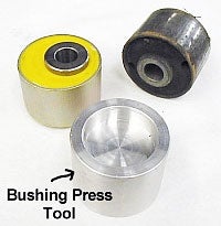 We got a handy bushing press tool from Slee Off-Road that makes servicing the caster correction bushings much easier.