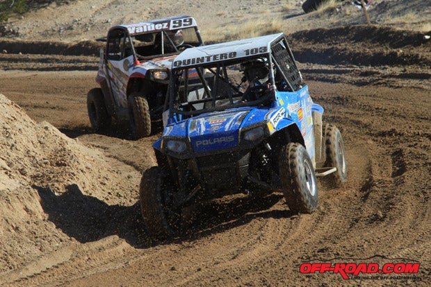 Production RZR 170 race winner Seth Quintero fights for the lead.