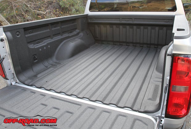 The Colorado ever so slightly has the longest bed of the group at 52, and it also features a factory bed-liner coating that our editors appreciated. Chevy offers the optional (and customizable) GearOn cargo management system for bed storage, though it doesnt come standard with the Z71 package.