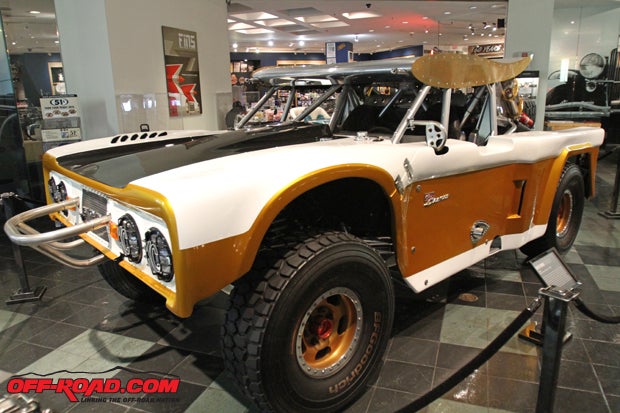 Built as a tribute to the Big Oly Ford Bronco that was owned and raced by Parnelli Jones in many off-road races, this 2011 was built to modern Trophy Truck specifications as a modern-retro vehicle. The Big Oly tribute Bronco is actually street legal in spite of its 723 horsepower motor. 