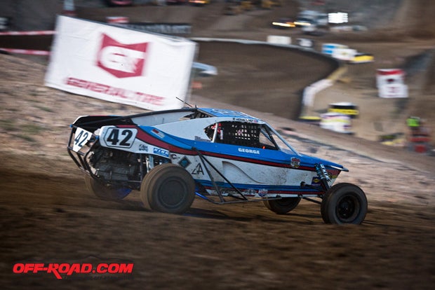 Chad George earned the win at round five in Pro Buggy. He finished in third place at the next race, swapping places with Kevin McCullough, who won round six but finished third at round five. 