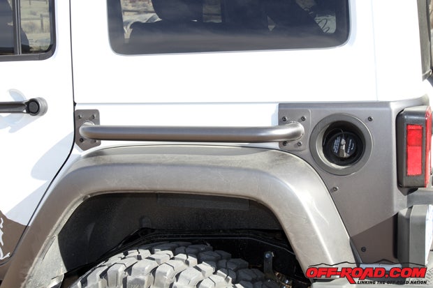The rear corner guards are a nice upgrade for this trail-ready JK. 