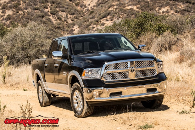 Traditional coil-spring suspension or an optional four-corner air suspension system can be used on the 2014 Ram 1500 EcoDiesel.