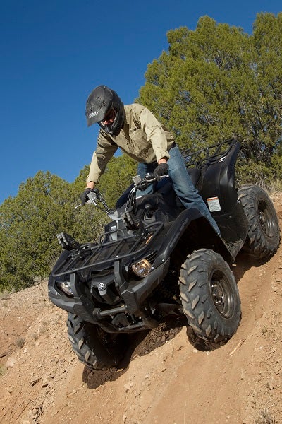Downhill braking is a strength of the new Grizzly ATV.