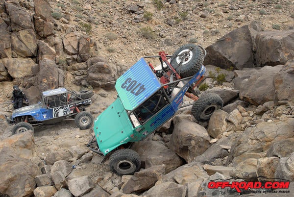 Jessi Combs competing at the 2014 King of the Hammers race in Johnson Valley, California. 