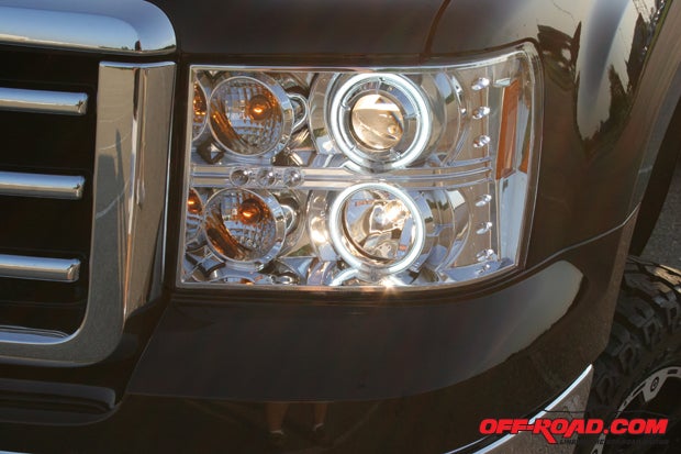 Anzo LED lights add some bling while also improving visibility. Theyre an example of the subtle modifications that make the GMC look custom but not offensive.