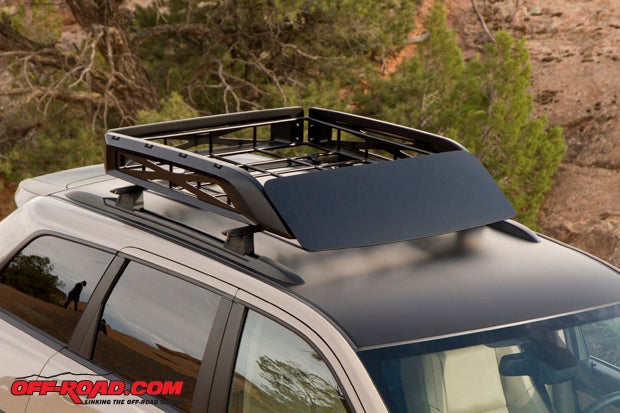 A prototype Mopar storage rack is fitted on the Trail Warrior.
