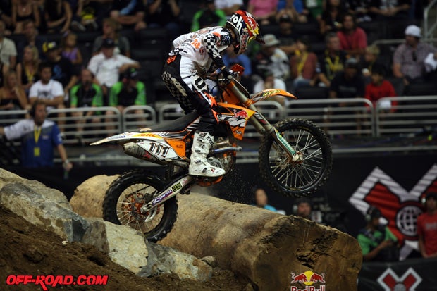 Taddy Blazusiak earned the win in the first Enduro X race. 