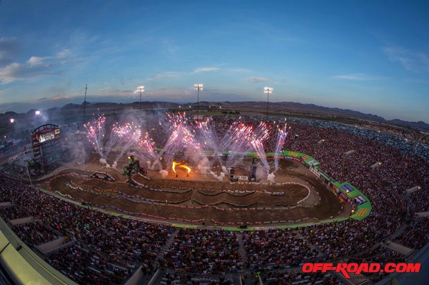Sam Boyd Stadium was packed for the Supercross finale. 