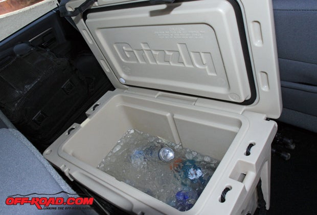 After four days of sitting in the truck, with temperatures getting up to over 90 degrees, we still had plenty of ice left in our cooler to keep our drinks cold for the ride home. 