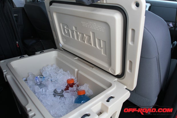 During a recent road trip where we headed out from California to Arizona, we loaded up the cooler with a few bags of ice and kept the Grizzly cooler in our truck during the entire four-day jaunt.