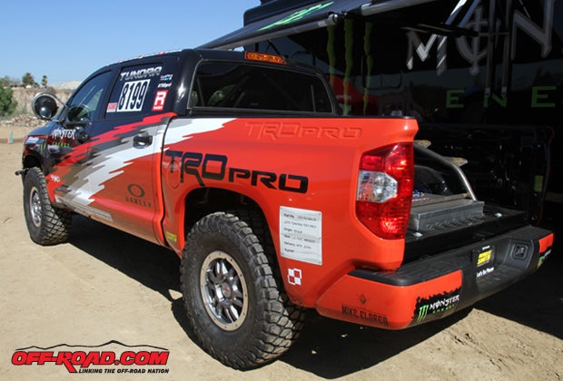 The TRD Pro racetruck will run 37-inch BFGs. 