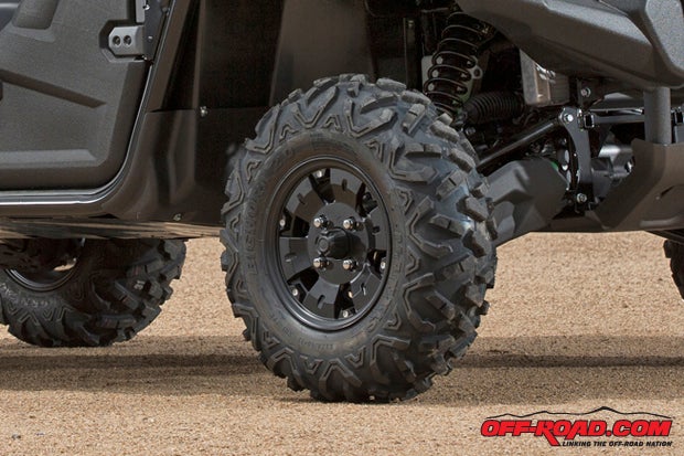 The Tactical Black Viking carries the "blacked out" theme throughout, including the wheels on the side-by-side three-seater. 